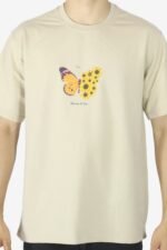 Beige Butterfly Oversized T-Shirt - Image 2
