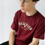 CHAMPION Maroon Oversized T-Shirt