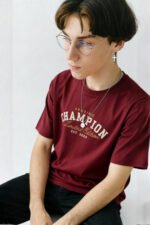 CHAMPION Maroon Oversized T-Shirt