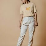 Beige Butterfly Oversized T-Shirt