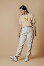 Beige Butterfly Oversized T-Shirt