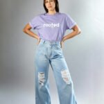 Oversized Fit Cotton Purple T-Shirt