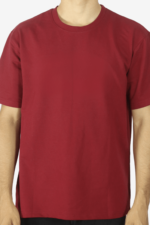Plain Maroon Oversized T-Shirt  - Image 2